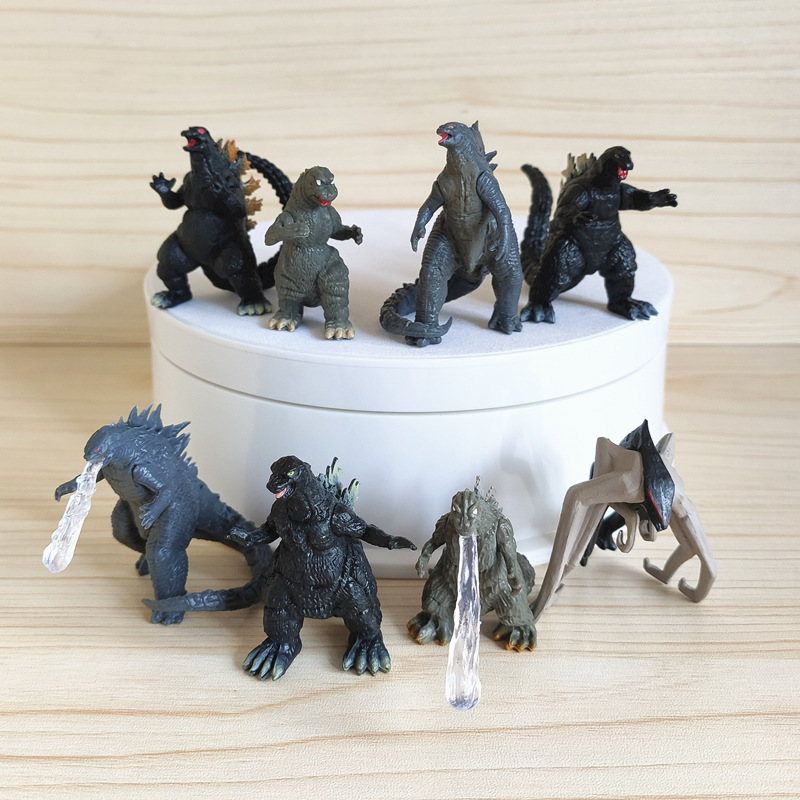 Model Kit Godzilla - 8 Pçs/set Godzilla King Ghidorah Ouro