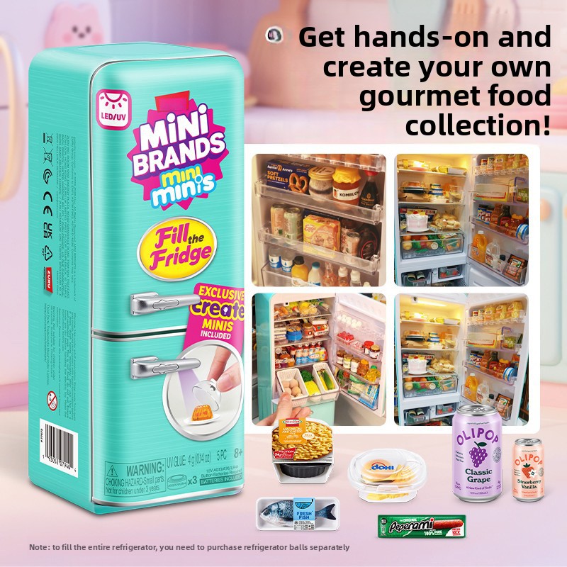 Model Kitchen Set - Mini Geladeira de Brinquedo com Luzes